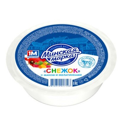 Творожный «Снежок» с маком и желатинками 7% 400 гр