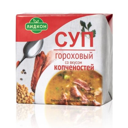 Суп Гороховый со вкусом копченостей брикет 200г Лида