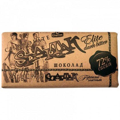 Шоколад Спартак Горький-Элитный 72% (85г) шт) Спартак