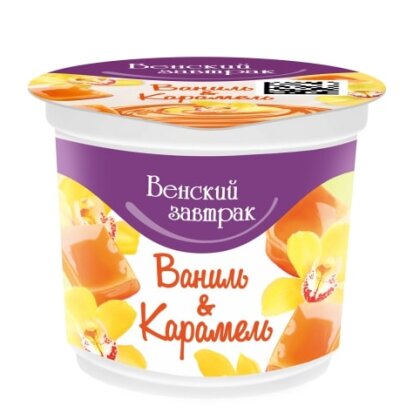 Десерт твор. 4% 150г ваниль с поливкой карамель/Минск/