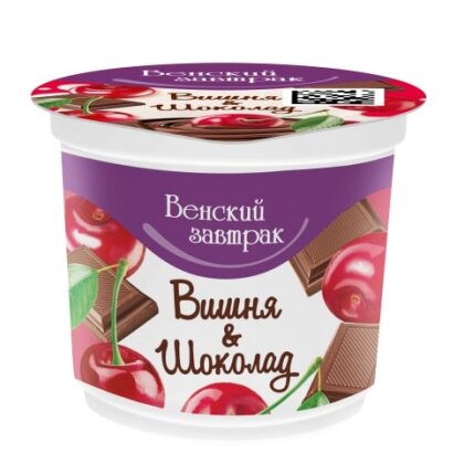 Десерт твор. 4% 150г вишня с поливкой шоколад/Минск/