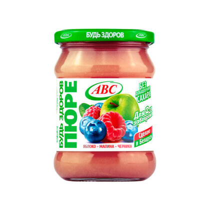 Пюре Ябл-малина-черника 450г АВС