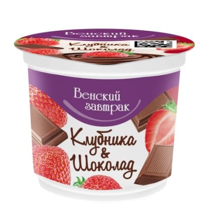 Десерт твор. 4% 150г клубника с поливкой шоколад/Минск/