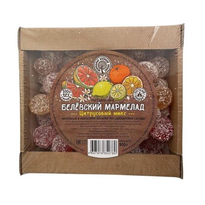 Мармелад белевский на фруктозе Цитрусовый микс 800г
