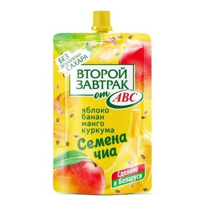 Десерт Второй завтрак ДойПак из яблок и бананов с овсяными хлопьями 200г АВС